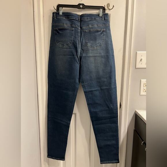 Last One! NWT High Waisted Skinny Blue Jeans Sz L - Picture 3 of 8